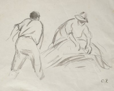 Studies of a Male and a Female Harvester by Camille Jacob Pissarro